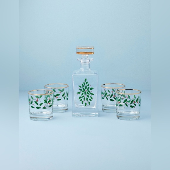 Lenox Holiday Double Old Fashioned Glass & Decanter Set - Picture 2 of 5